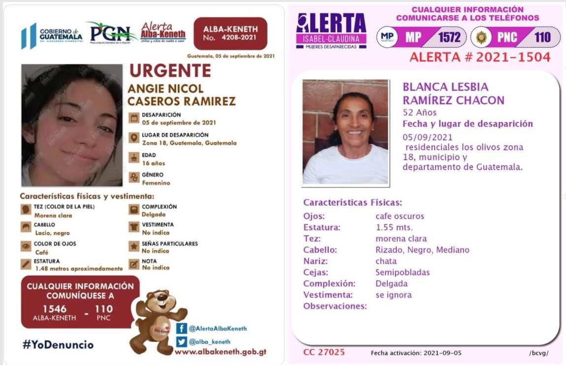 Lo que dicen las autoridades sobre la madre y la hija que alertaron a Isabel-Claudina y Alba-Keneth y fueron encontradas muertas en San Pedro Ayampuc